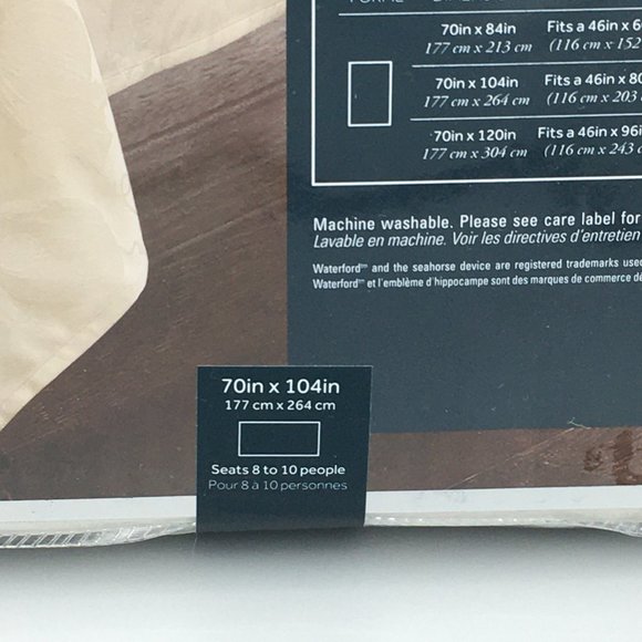 WATERFORD Pumpkin Linen Vine Damask Tablecloth 70x104 Formal Fall Thanksgiving - Picture 8 of 11